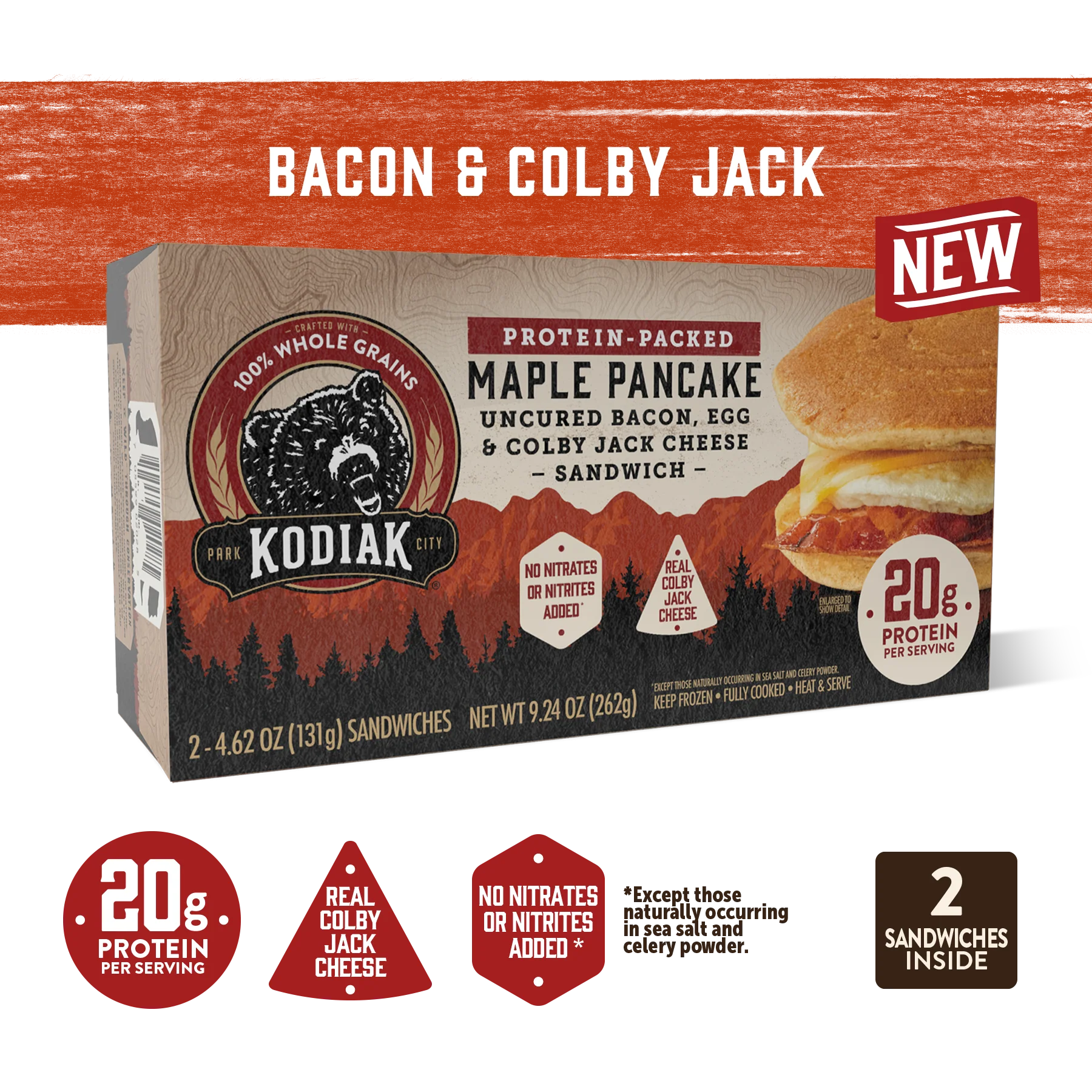 Bacon & Colby Jack Cheese Breakfast Sandwich - Image 2