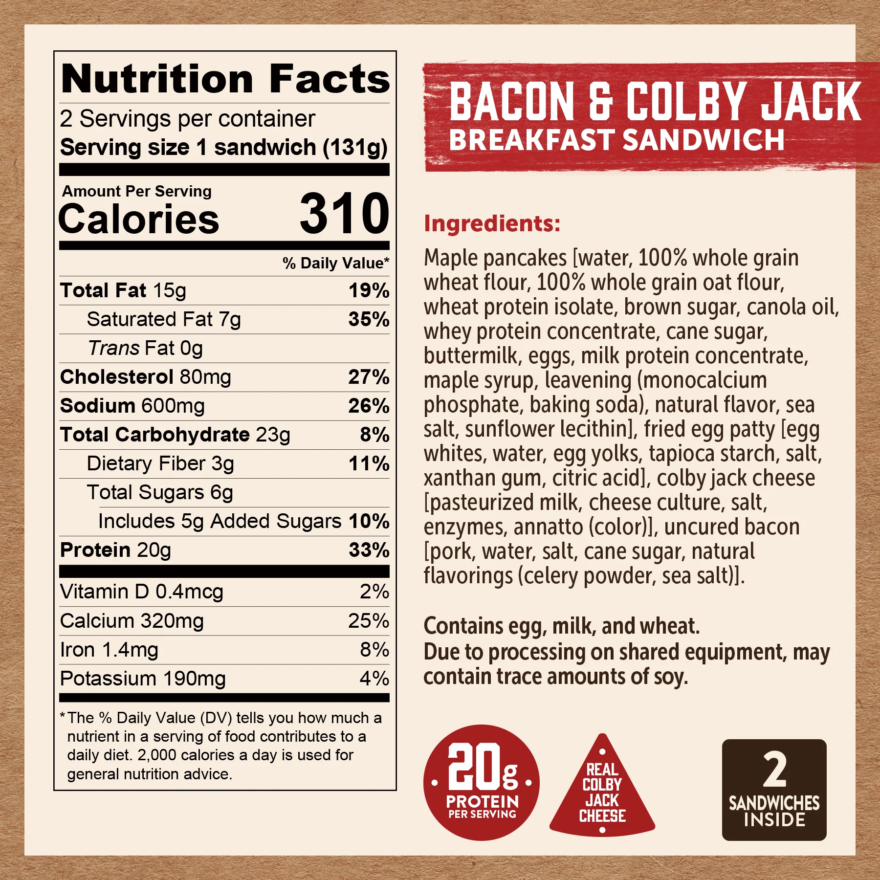 Bacon & Colby Jack Cheese Breakfast Sandwich - Image 5