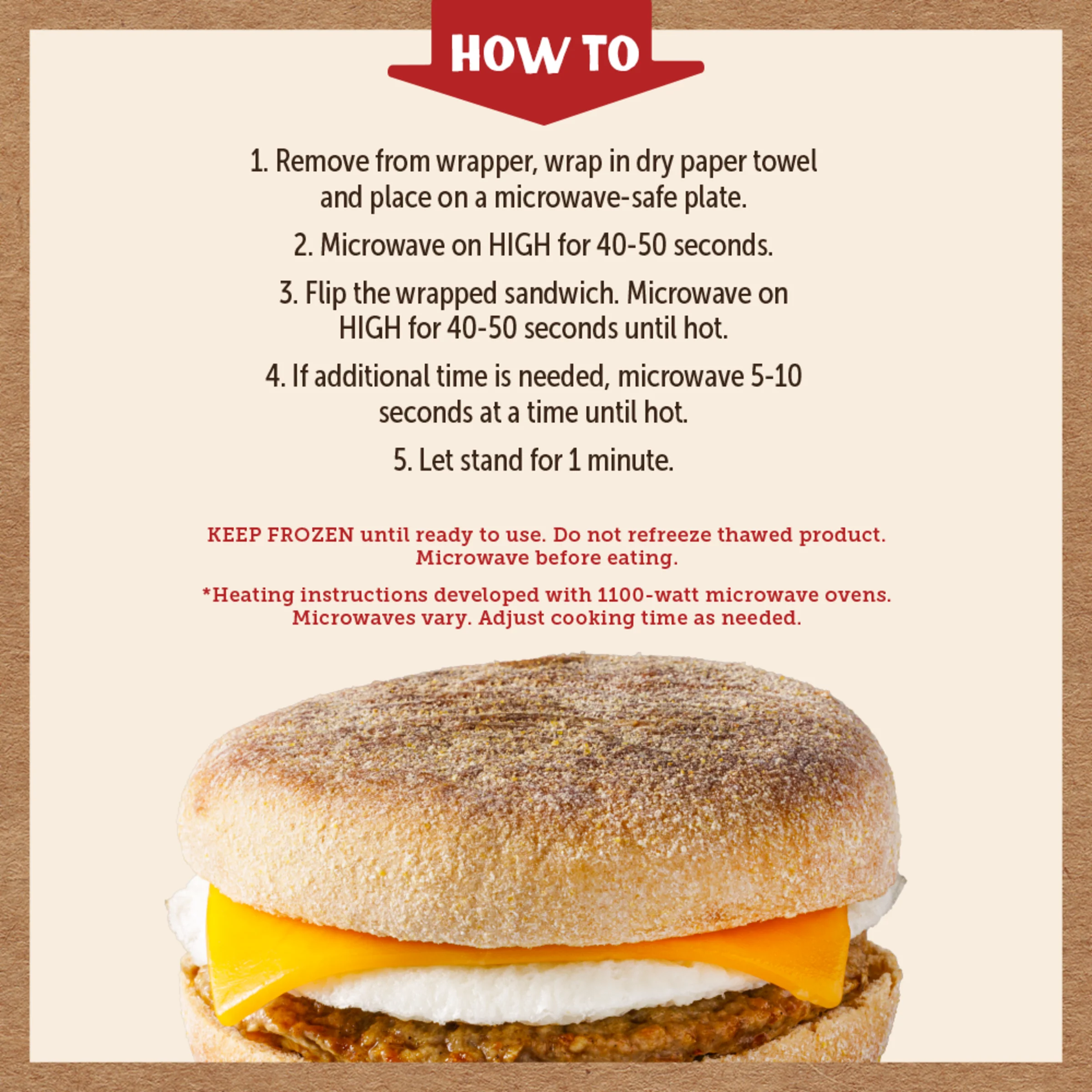 English Muffin Turkey Sausage & Cheddar Breakfast Sandwich - Image 4