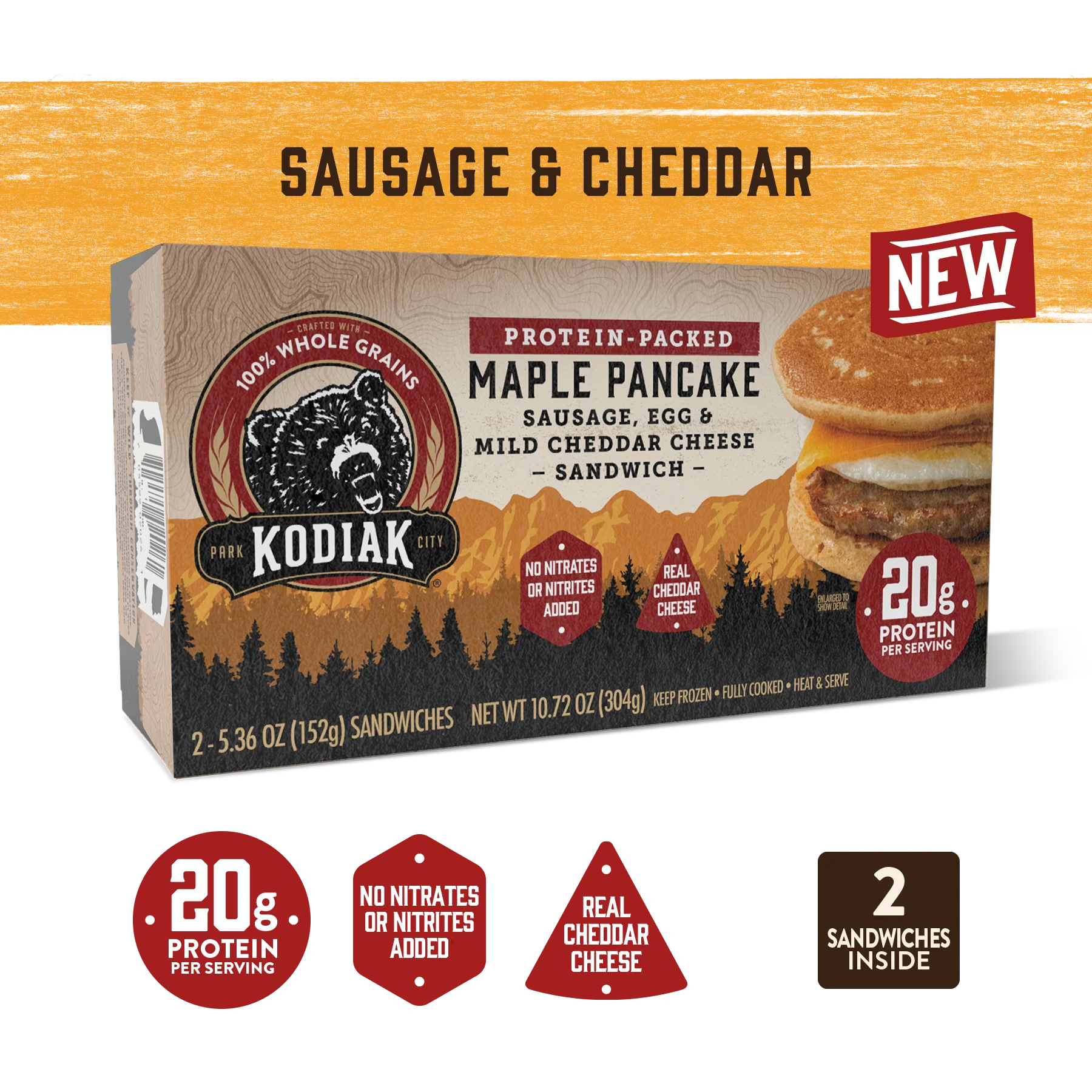 Sausage & Cheddar Cheese Breakfast Sandwich - Image 2